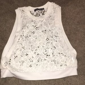 white lace tank top
